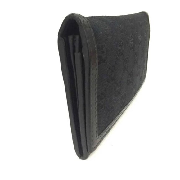 👛  AUTHENTIC GUCCI GG LOGO CANVAS LONG BILFOLD WALLET - Picture 3 of 10